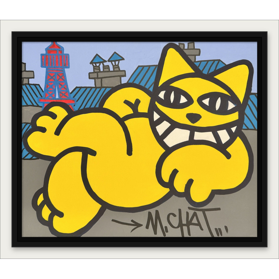 "Chat Parisien, Siesta" de M.CHAT 2024 - Pintura acrílica