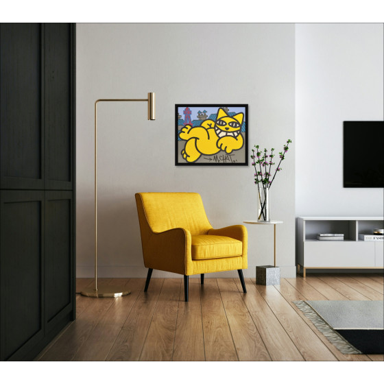 "Pariser Katze, Siesta" von M.Chat 2024 - Acrylmalerei