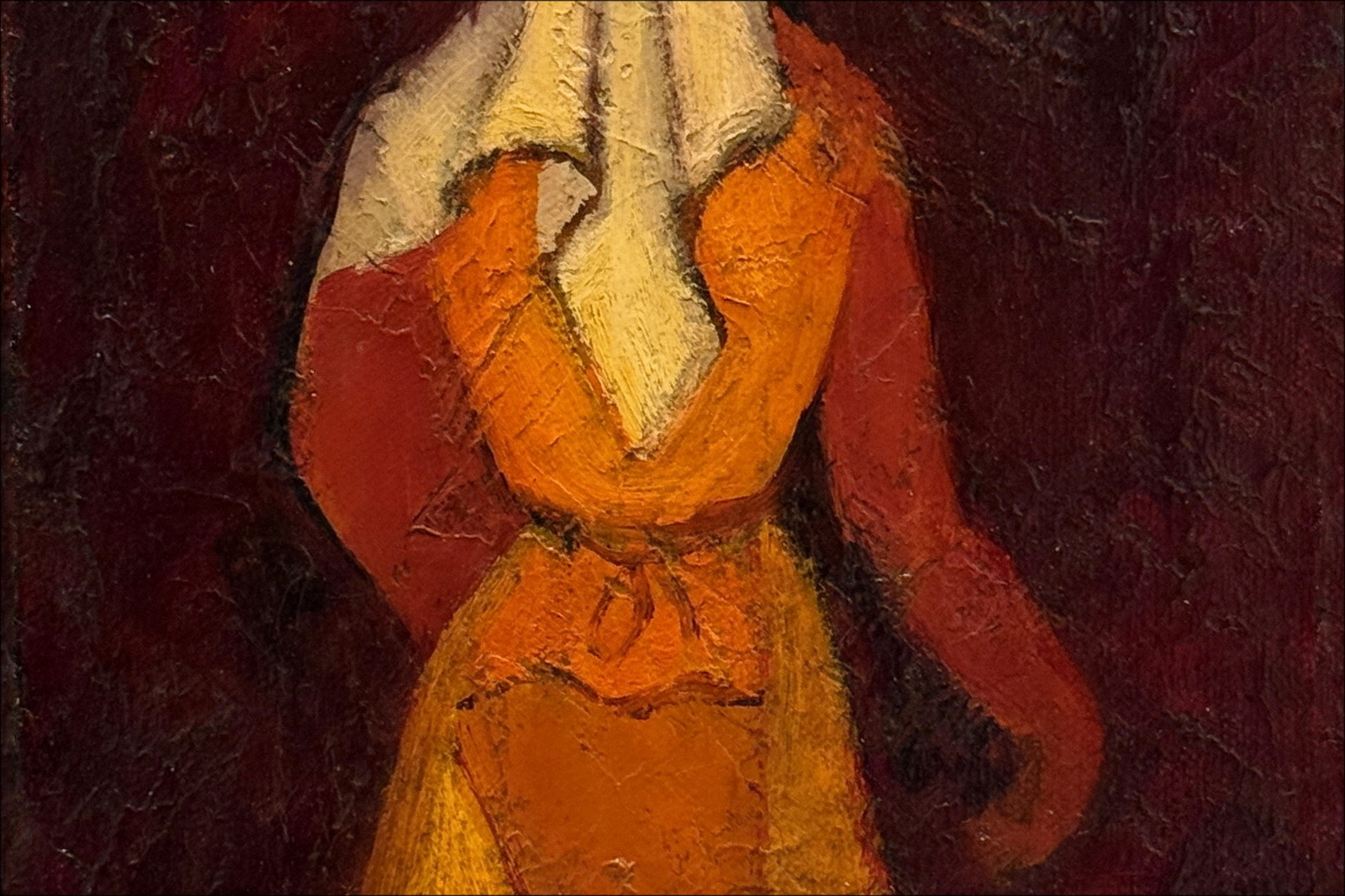 Louis TOFFOLI - Olio su tela "Donna con il vaso" - 27,5x16,5cm