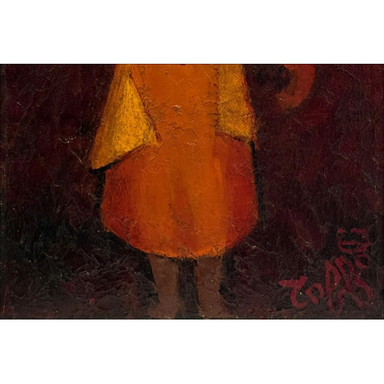 Louis TOFFOLI - Óleo sobre lienzo "Mujer con la vasija" - 27,5x16,5cm