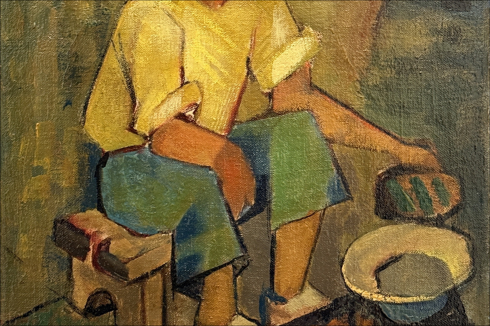 Louis TOFFOLI - Óleo sobre lienzo "En el mercado" - 41x33cm