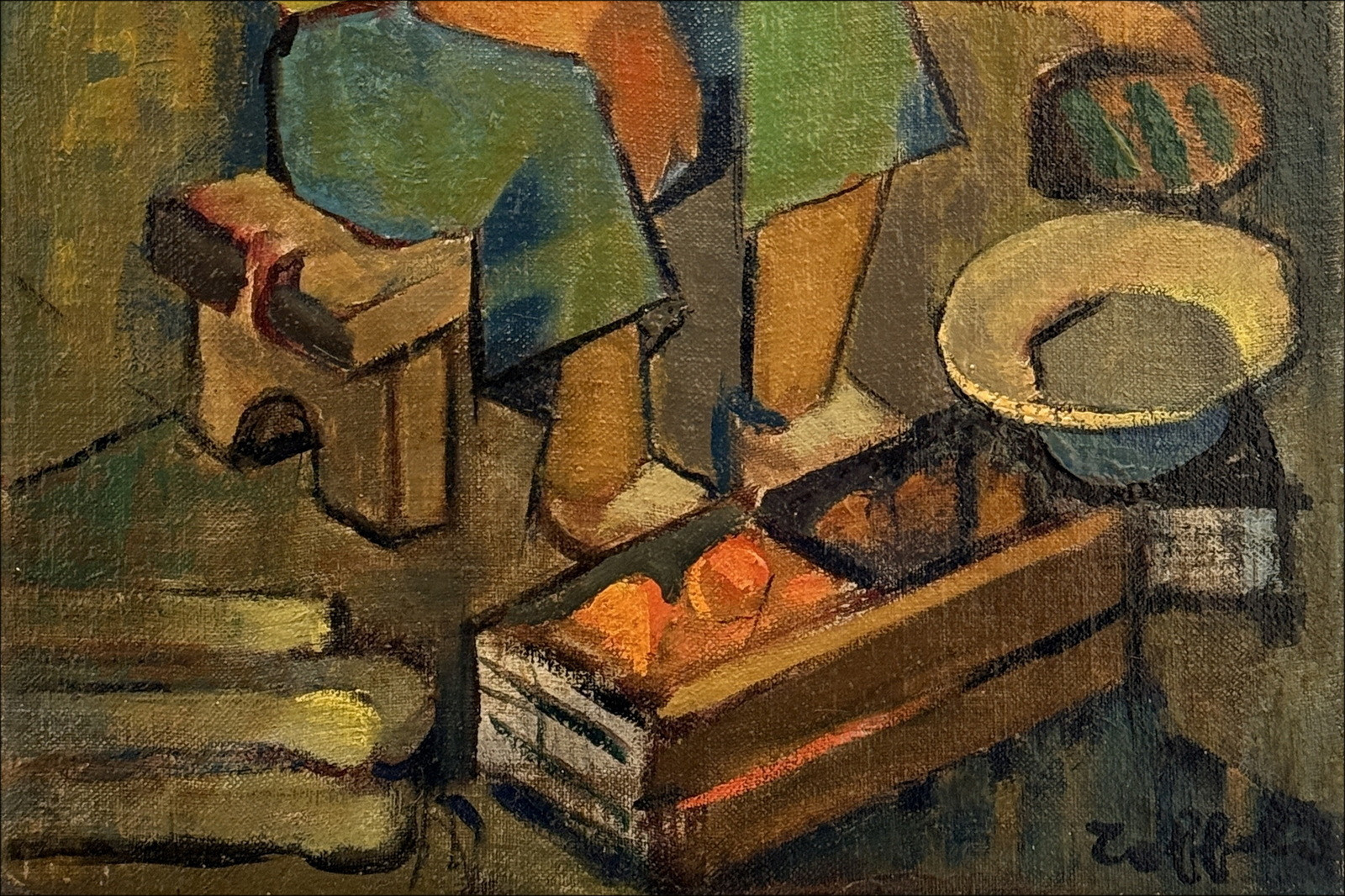 Louis TOFFOLI - Oil on canvas "At the Market" - 41x33cm