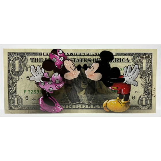 Pazblandina - Mickey und Minnie, Originalwerk auf Dollar