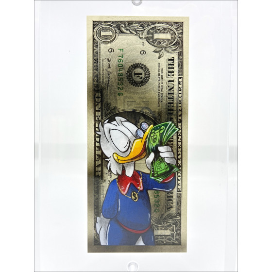 Pazblandina - Scrooge, original artwork on American dollar