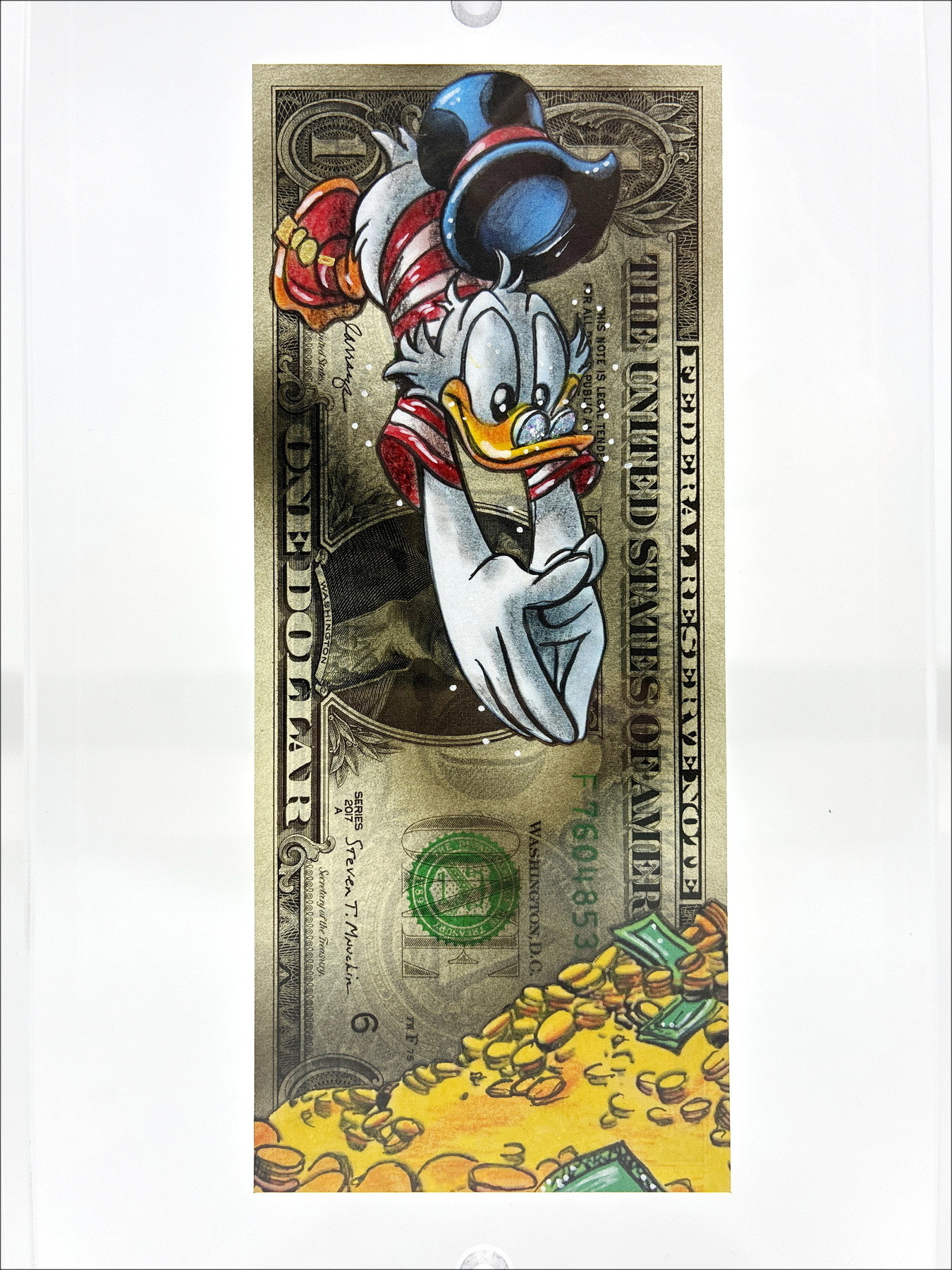 Pazblandina - Paperone 2, opera originale su dollaro americano