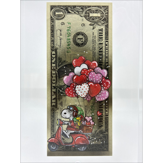 Pazblandina - Snoopy Vespa, Originalwerk auf US-Dollar