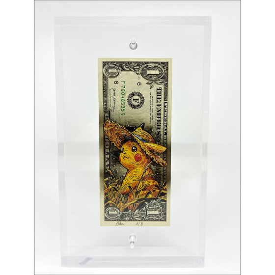 Pazblandina - Pikachu Van Gogh, origineel kunstwerk op dollar