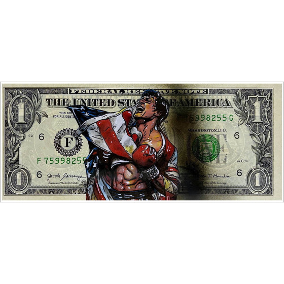 Pazblandina, Rocky, original drawing on US dollar