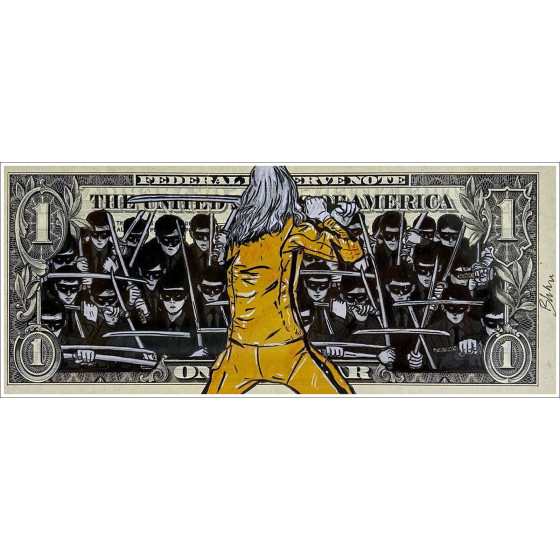 PAZBLANDINA - Trump Clown auf US-Dollar, Arbeit unterzeichnet