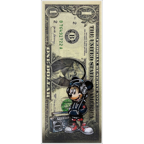 PAZBLANDINA - Arte Mickey Street su dollaro firmato, 2025