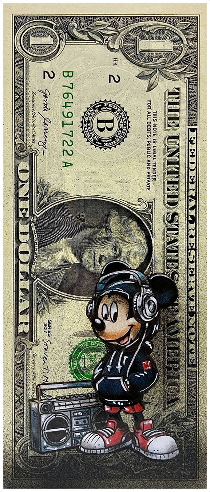 PAZBLANDINA - Mickey Street Art op ondertekende dollar, 2025