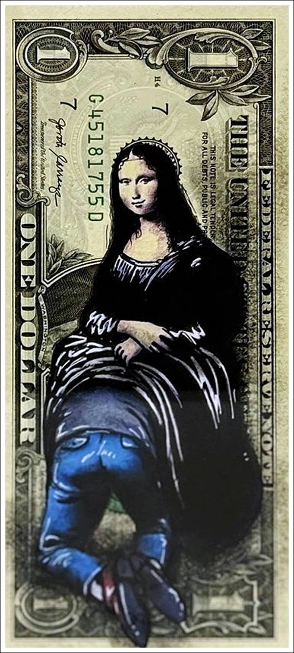 PAZBLANDINA: Banksy Joconde, Originalzeichnung, 2025
