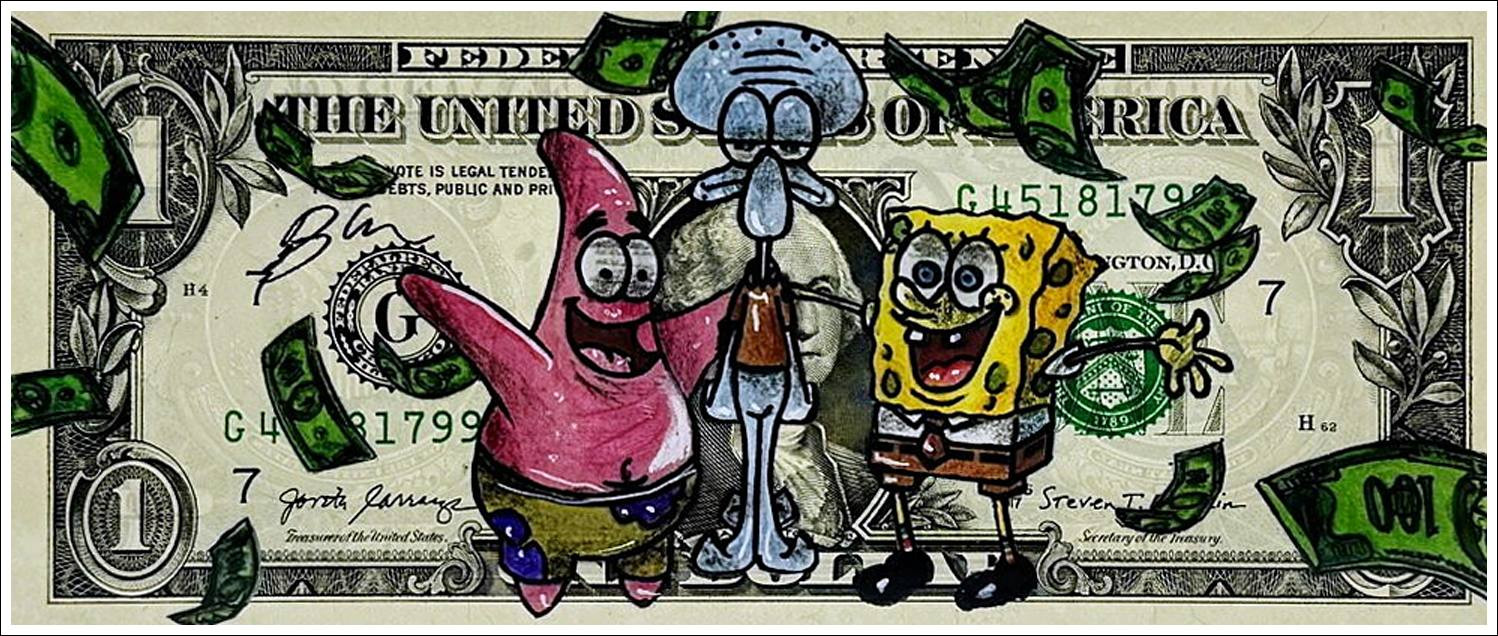 PAZBLANDINA - Bob l'éponge sur Dollar Américain | Galerie 125