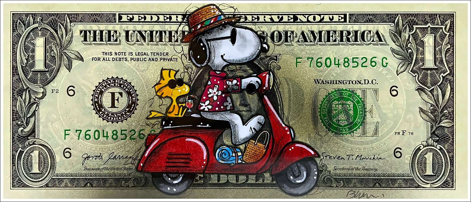 PAZBLANDINA - Snoopy en dólares americanos