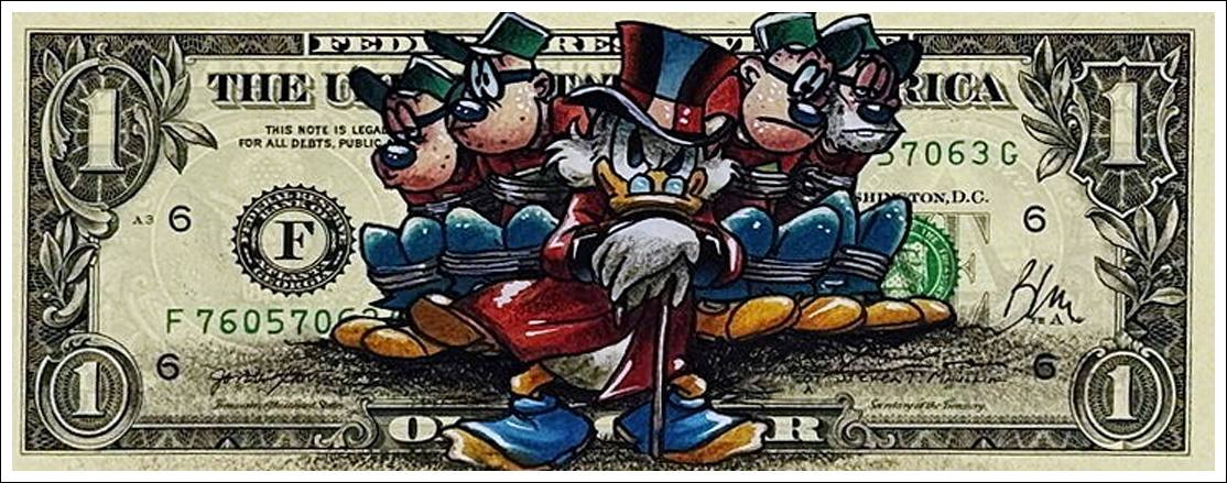 PAZBLANDINA - Picsou und die welkige auf dem amerikanischen Dollar