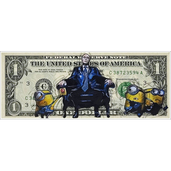 ➦ Les Minions et la bombe | PAZBLANDINA | Dessin original sur Dollar