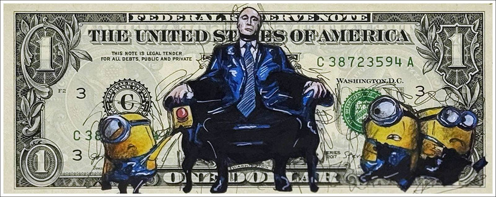 The Minions and the Bomb PAZBLANDINA Original drawing on Dollar