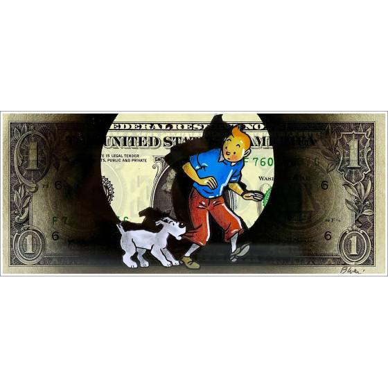 Pazblandina - Tintin e Milou, opera originale su dollaro