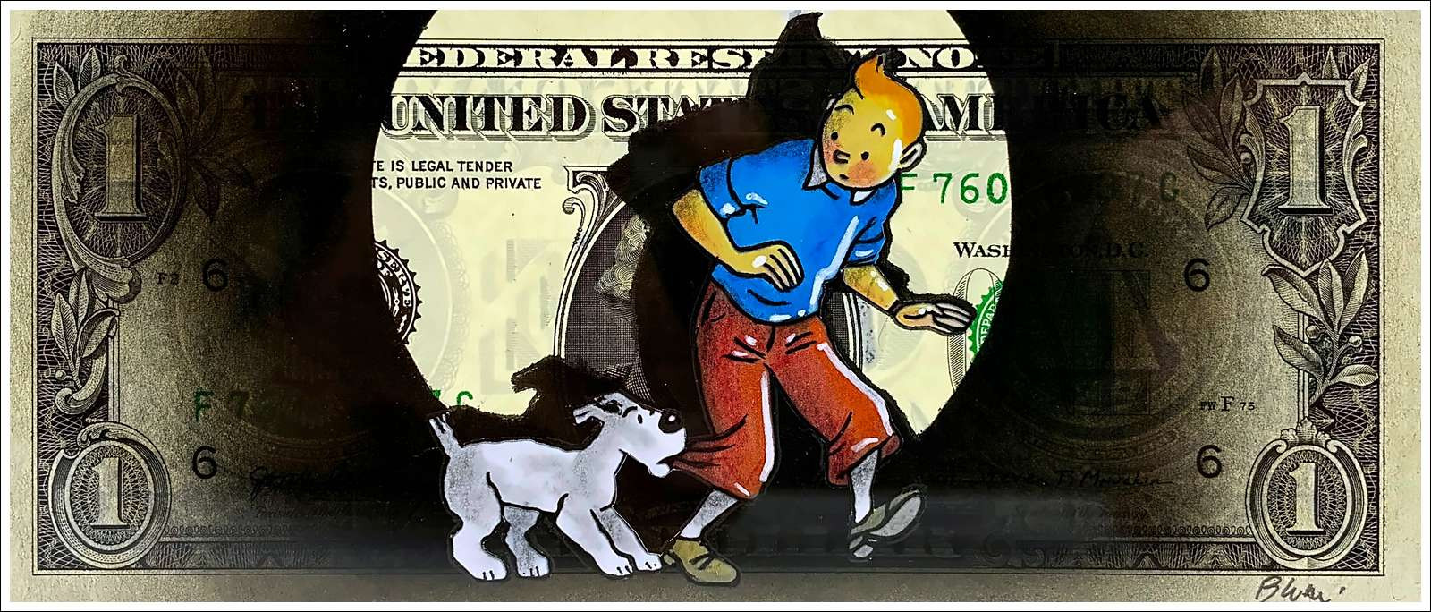 Pazblandina - Tim und Struppi, Originalwerk auf Dollar