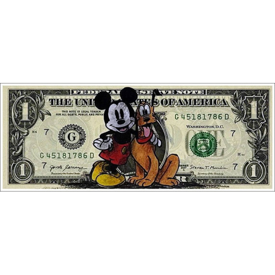 PAZBLANDINA Acheter Dessin original sur Dollar $ - Mickey et Pluto