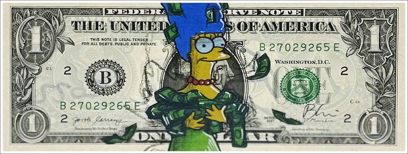 Koop originele tekening op dollar $ PAZBLANDINA - Simpson-marge