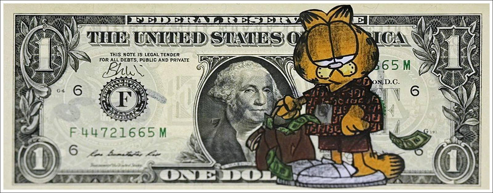 PAZBLANDINA Kaufe Originalzeichnung auf Dollar $ - Garfield