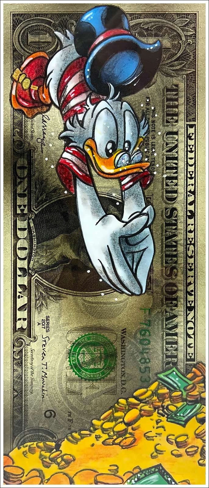 Pazblandina - Paperone 2, opera originale su dollaro americano