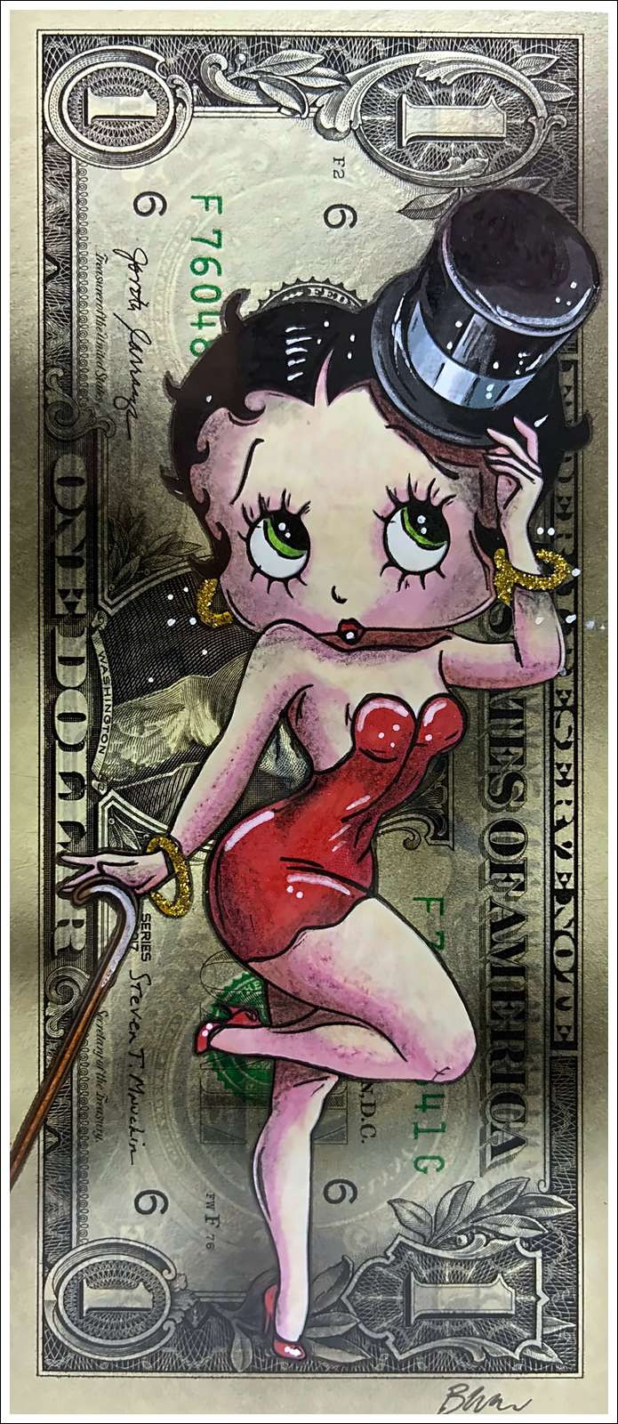 Pazblandina - Betty Boop Glamour, Originalwerk auf Dollar
