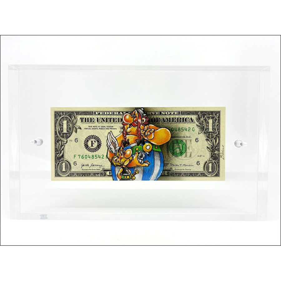 Asterix & Obelix on dollar - Pazblandina original drawing