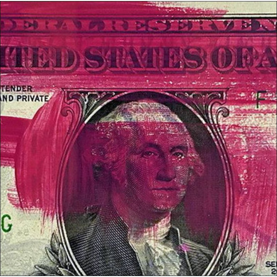 Pazblandina, Rocky, original drawing on US dollar