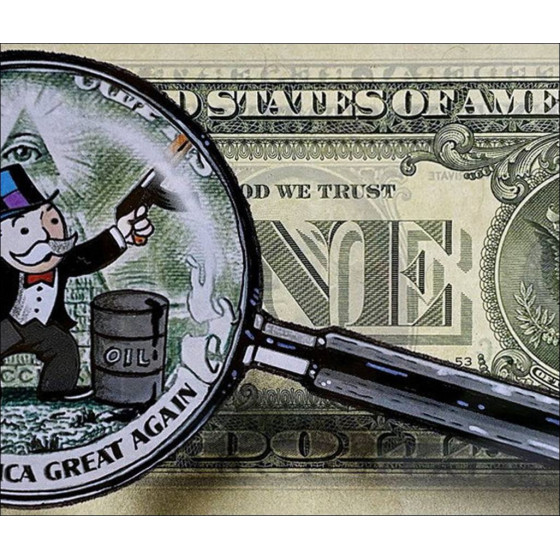 Pazblandina, Rocky, original drawing on US dollar