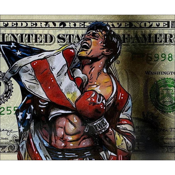Pazblandina, Rocky, Originalzeichnung auf dem US-Dollar.