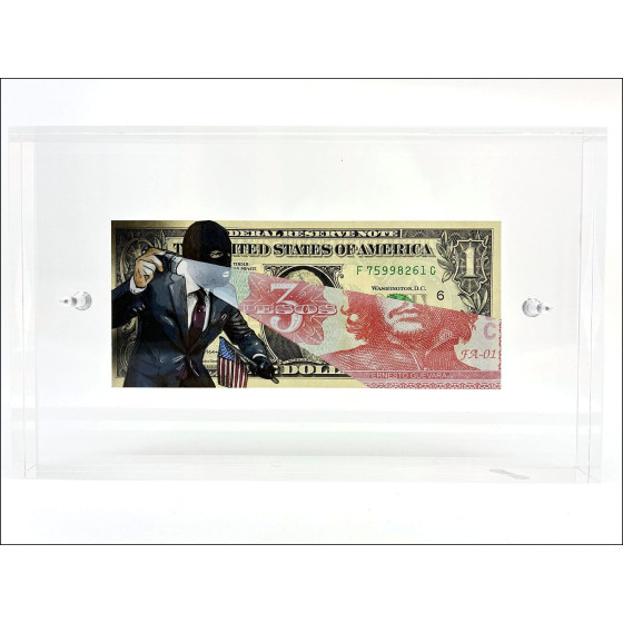 Pazblandina, Thief, original drawing on US dollar