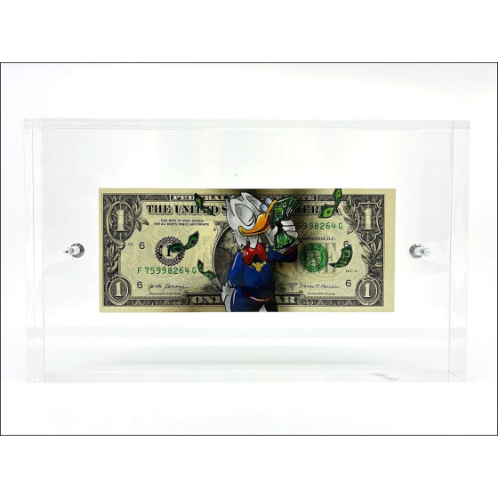 Pazblandina, Scrooge, original drawing on a US dollar