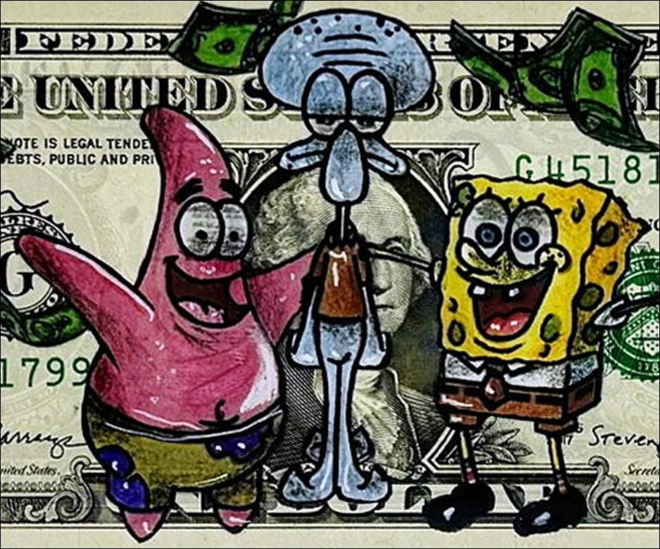 PAZBLANDINA - Bob l'éponge sur Dollar Américain | Galerie 125