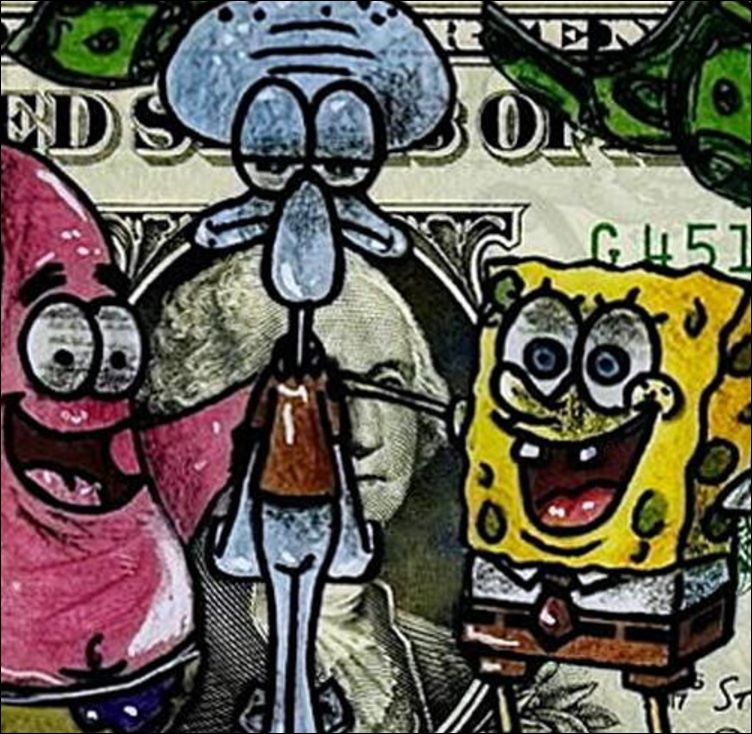 PAZBLANDINA - Sponge Bob op Amerikaanse Dollar | Galerij 125