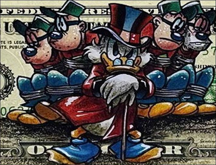 PAZBLANDINA - Picsou und die welkige auf dem amerikanischen Dollar