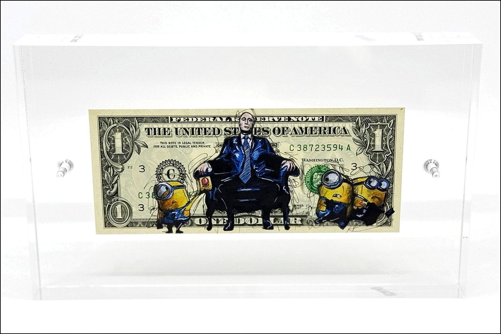 ➦ Minions and Bomb | PAZBLANDINA | Disegno originale sul dollaro