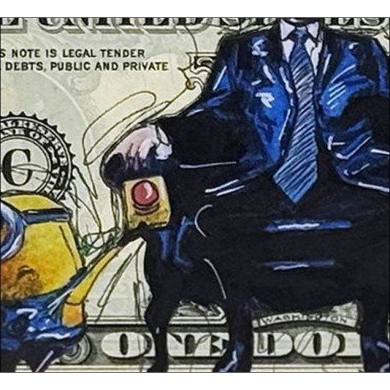 ➦ Minions und Bombe | PAZBLANDINA | Originalzeichnung auf Dollar