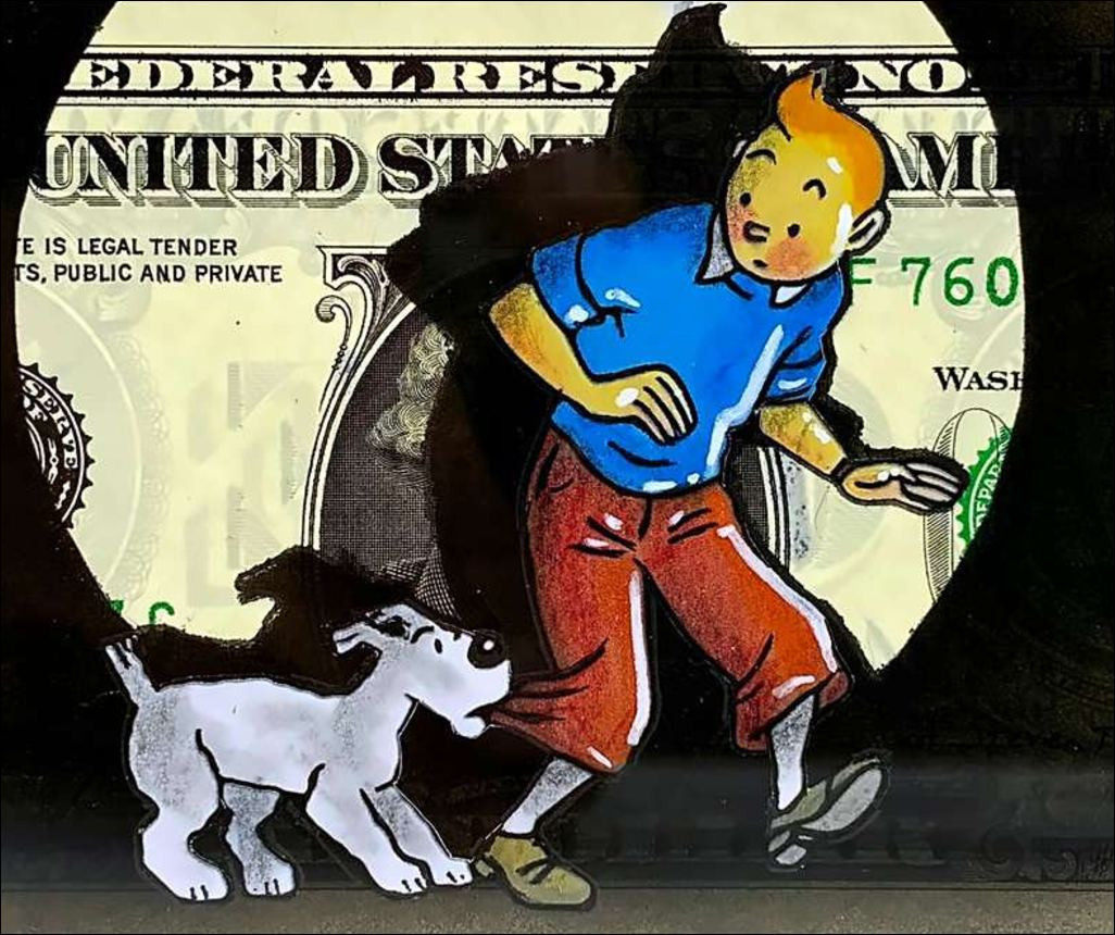 Pazblandina - Tintin e Milou, opera originale su dollaro