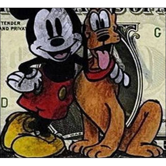 PAZBLANDINA Acheter Dessin original sur Dollar $ - Mickey et Pluto
