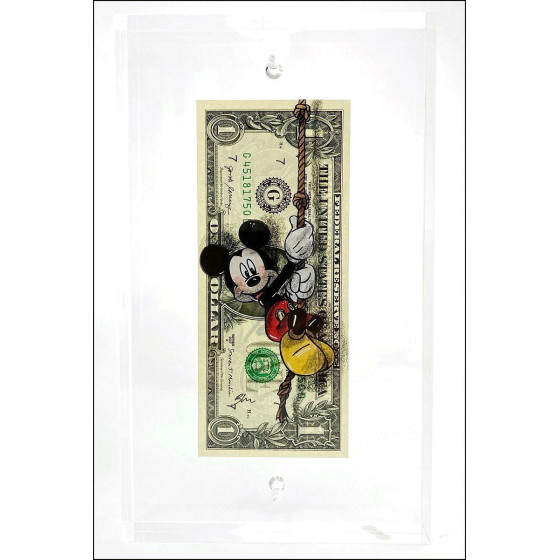 Pazblandina - Mickey (2025), dibujo en dólares