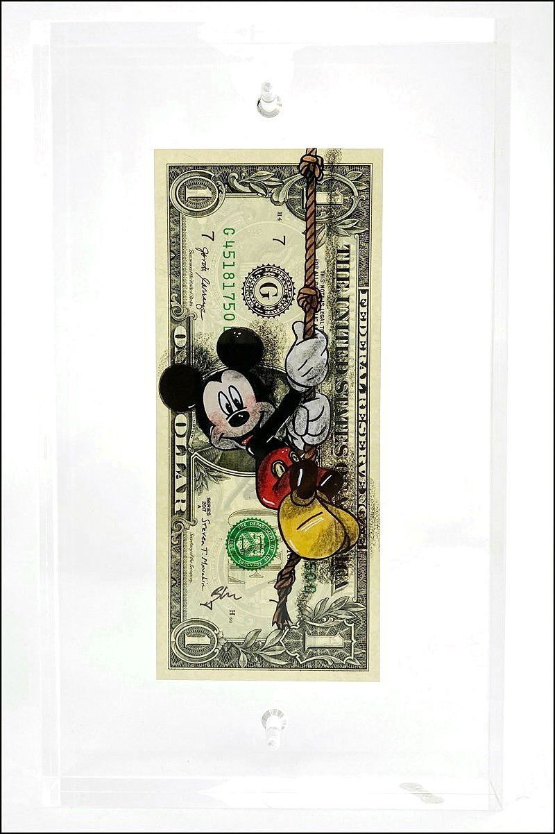 Pazblandina – Mickey (2025), dessin sur dollar