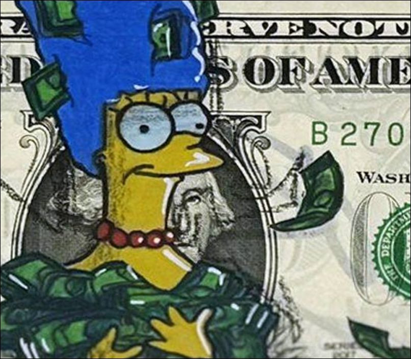 Koop originele tekening op dollar $ PAZBLANDINA - Simpson-marge