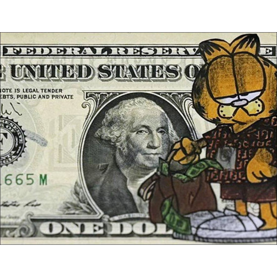 PAZBLANDINA Kaufe Originalzeichnung auf Dollar $ - Garfield