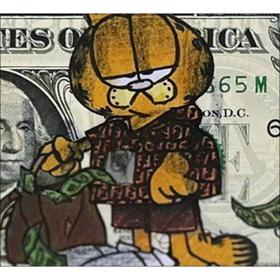 PAZBLANDINA Buy Original Drawing on Dollar $ - Garfield
