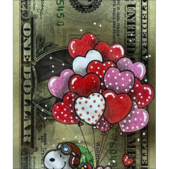 Pazblandina - Snoopy Vespa, Originalwerk auf US-Dollar