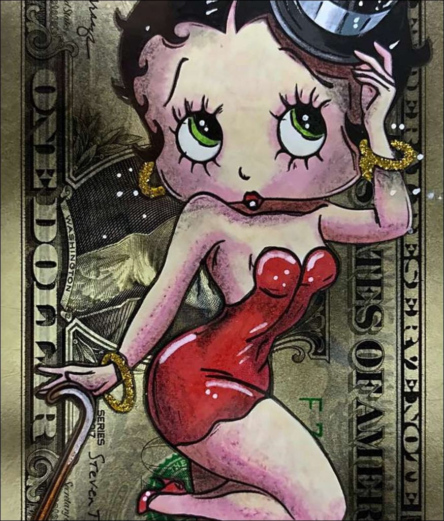 Pazblandina - Betty Boop Glamour, Originalwerk auf Dollar