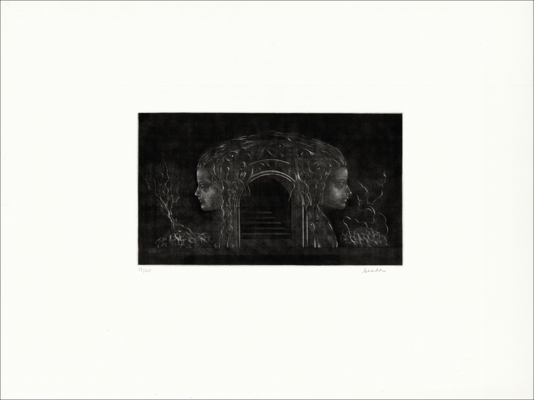 Asada Hiroshi - Originele ets "portretten" 50x65cm