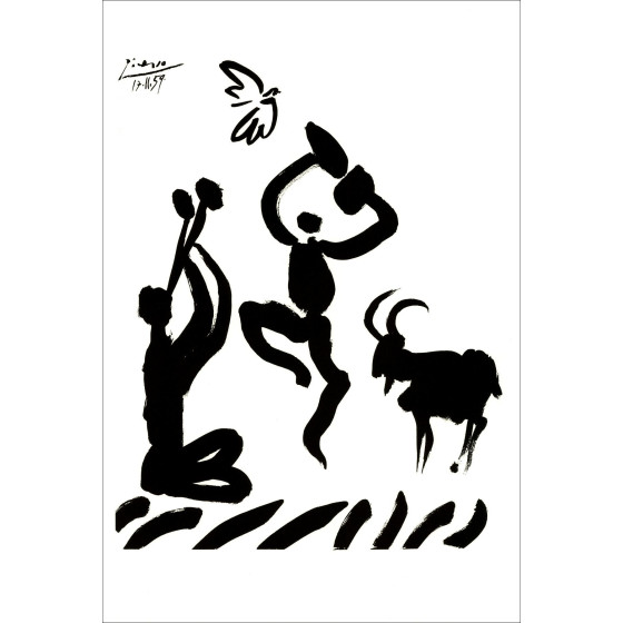 Pablo Picasso, Joueur de flûte – Lithografie 55x38 cm | Galerie 125